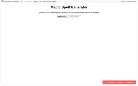 Sorcery spell generator